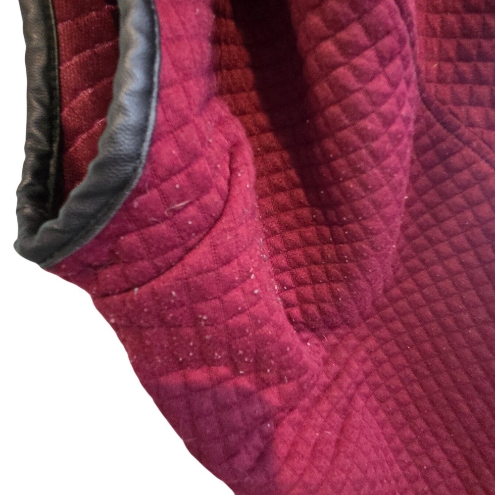 Roma Concept Quilted Shawl Collar Vest Burgundy‎ Open Front Women's Size L - Picture 4 of 9